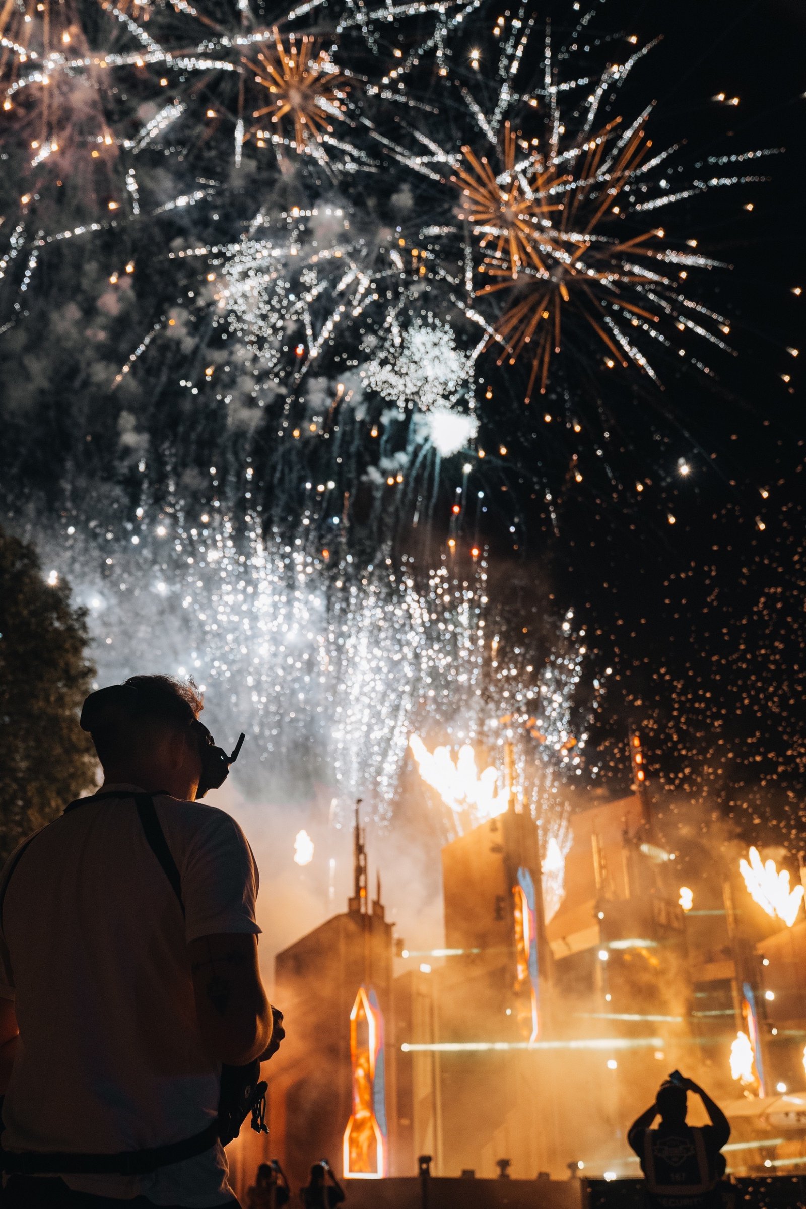 Nachtshow mit Feuerwerk